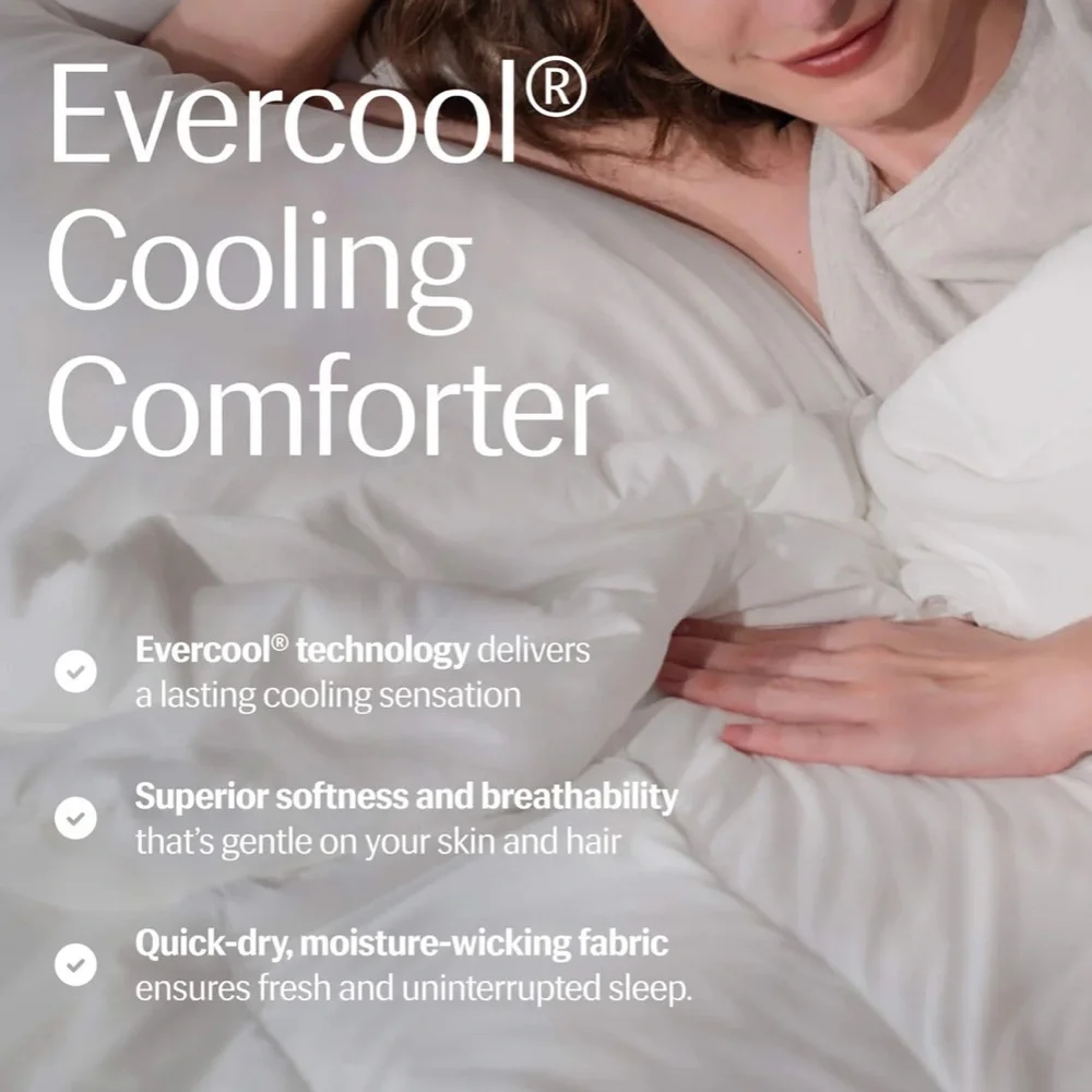 REST Evercool Cooling Comforter in Artic White - Queen + King